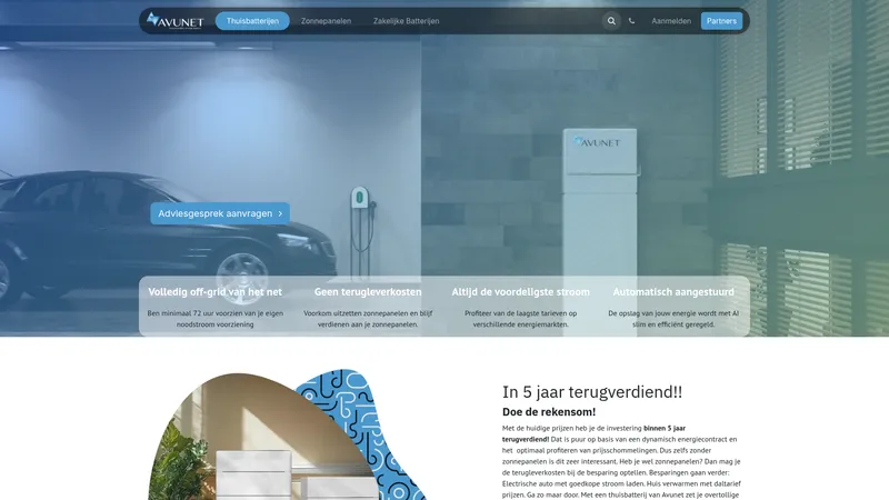Website van Avunet B.V