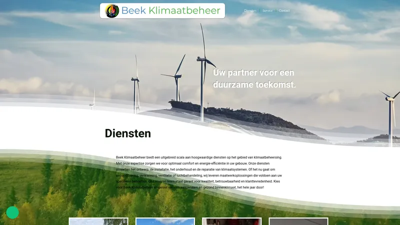 Website van Beek Klimaatbeheer