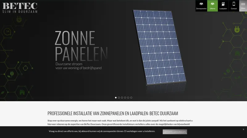 Website van BeTec Duurzaam