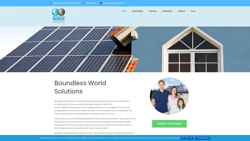 Website van Boundless World Solutions