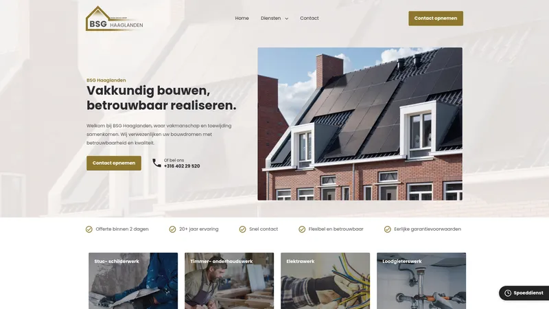 Website van BSG Haaglanden