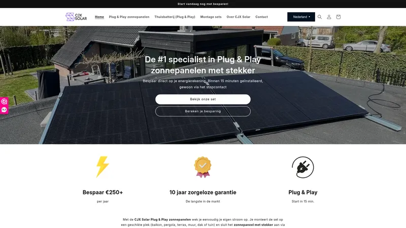 Website van CJX Solar