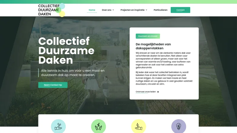 Website van Collectief Duurzame Daken