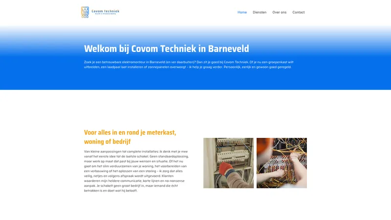 Website van Covom Techniek