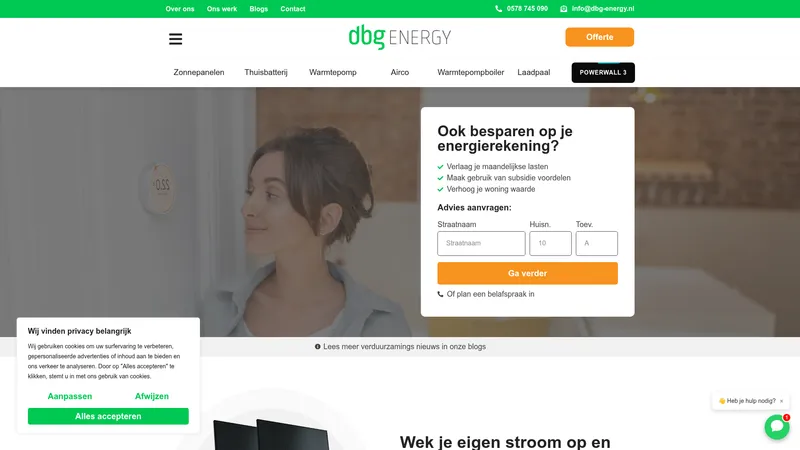 Website van dbg-Energy