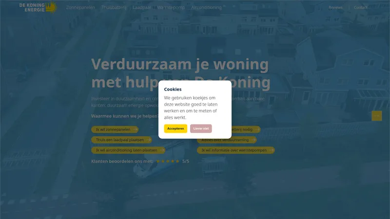 Website van De Koning Energie