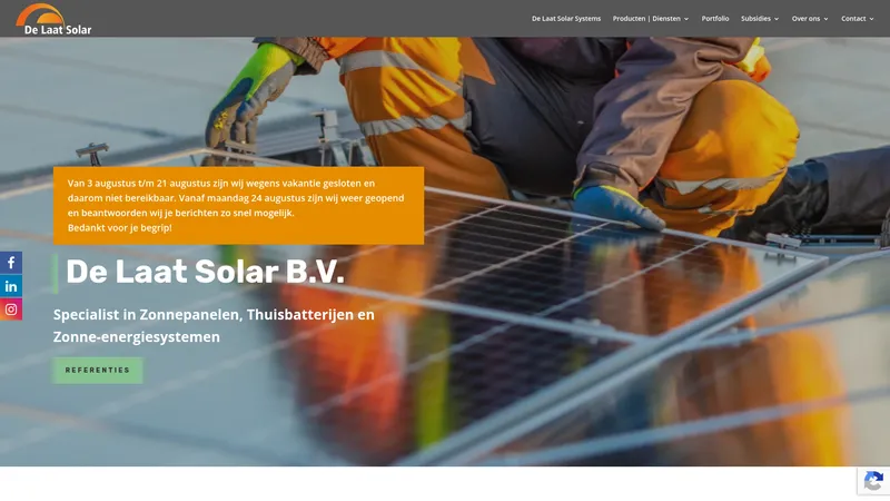 Website van De Laat Solar B.V.