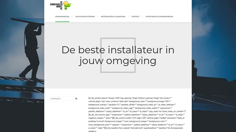 Website van De Zonnepanelen Winkel