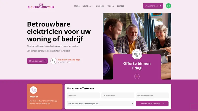 Website van deelektromonteur