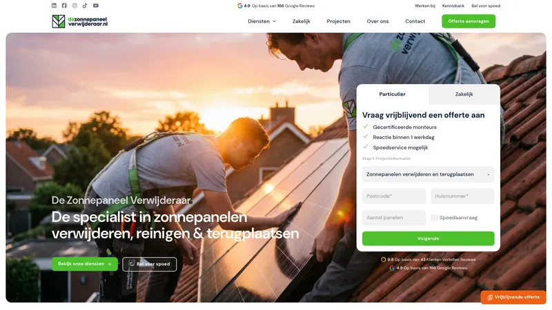 Website van dezonnepaneelverwijderaar