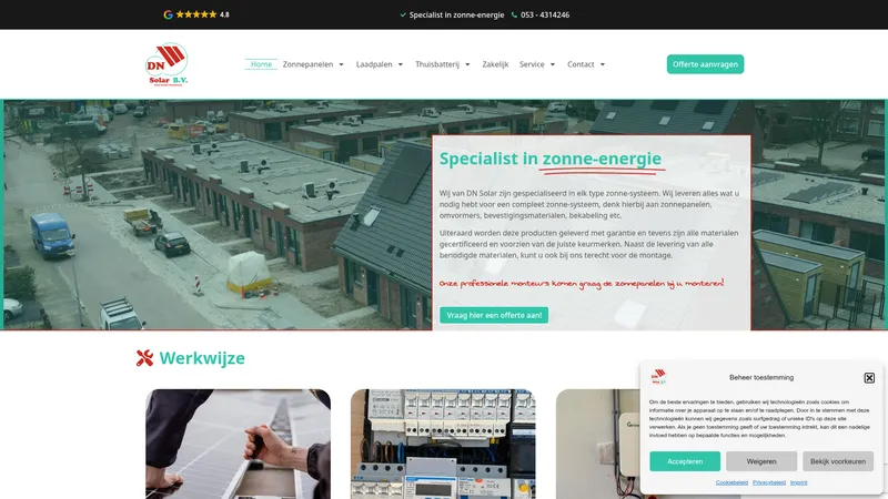 Website van DN Solar