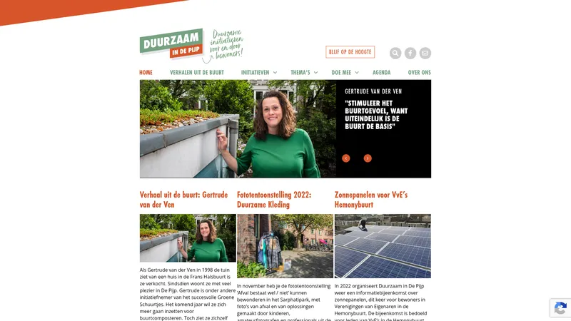 Website van Duurzaam in de Pijp