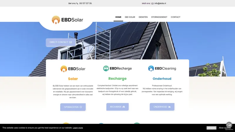 Website van EBD Solar