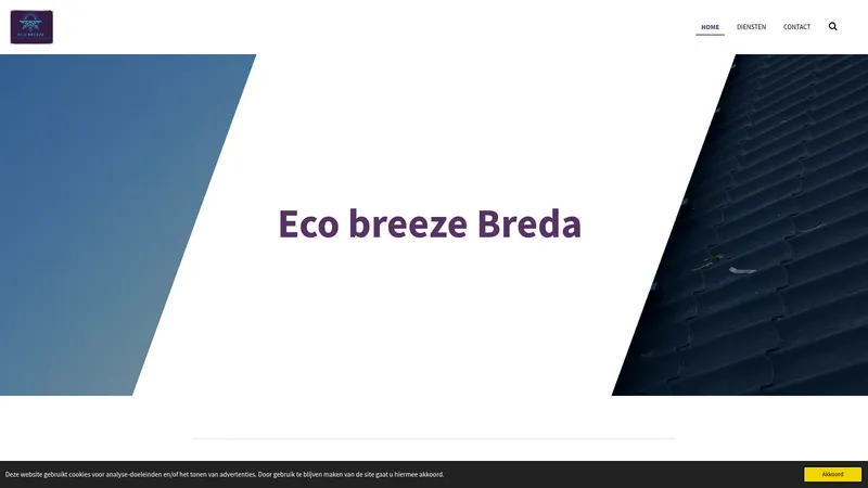 Website van Eco breeze airconditioning en zonnepanelen