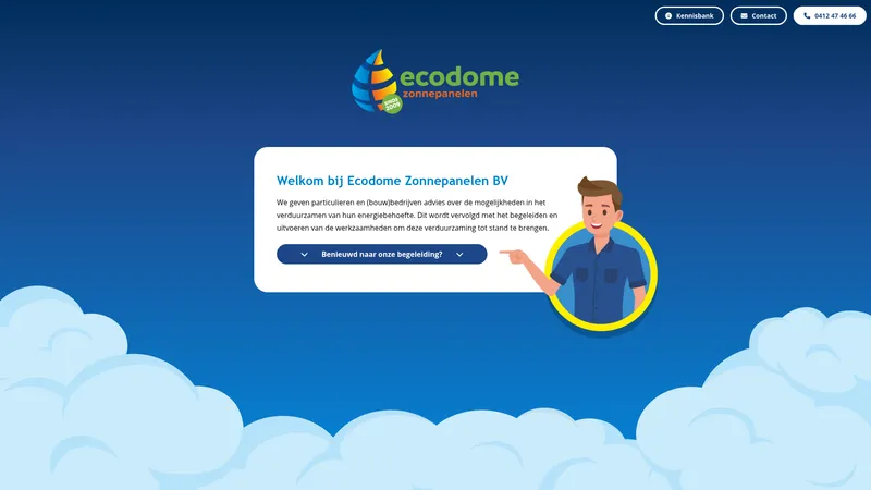 Website van Ecodome Zonnepanelen BV