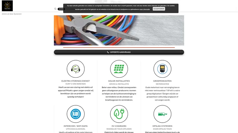 Website van Elektra & Solar Systemen