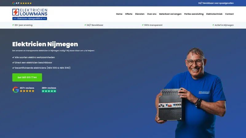 Website van Elektricien Nijmegen 024