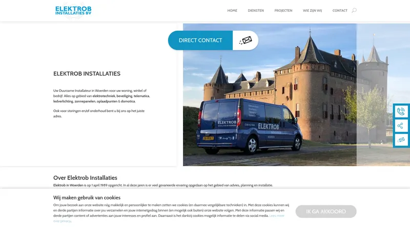 Website van Elektrob Installaties B.V