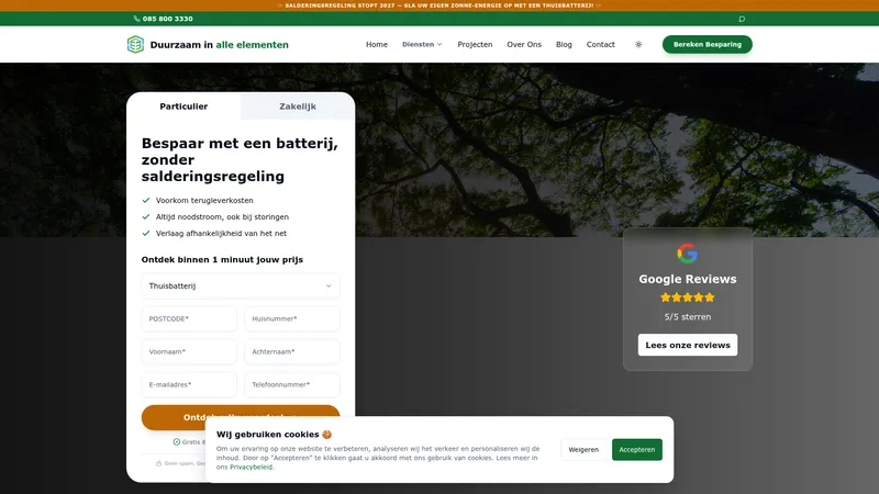 Website van Elementen Energie