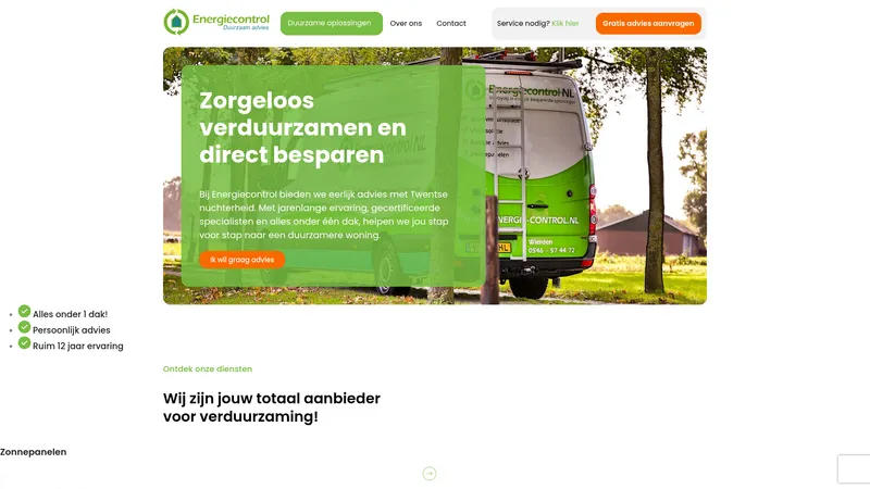 Website van Energie Control