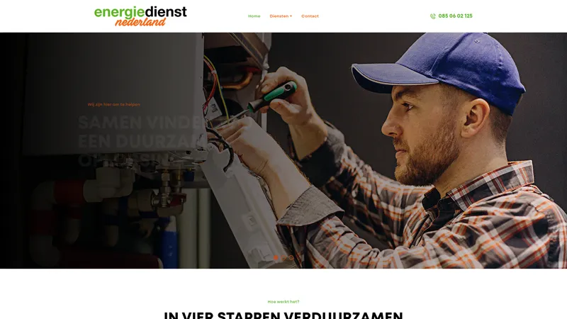 Website van Energiedienst Nederland