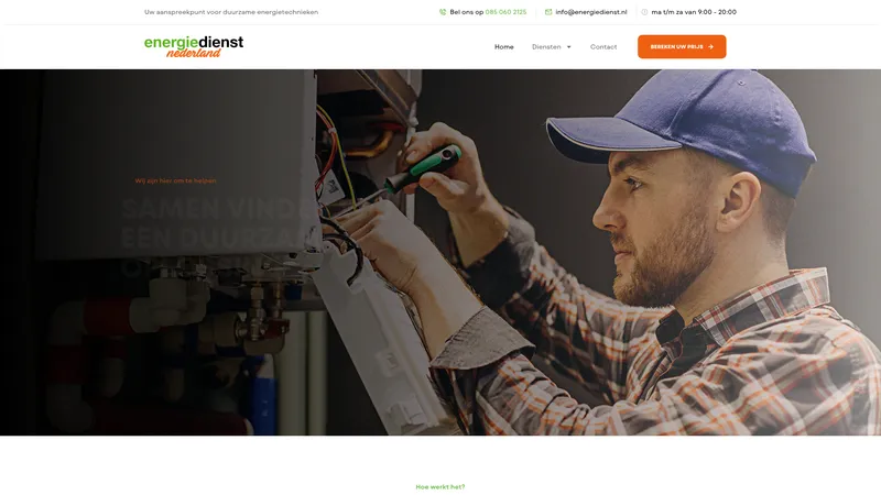 Website van Energiedienst Nederland