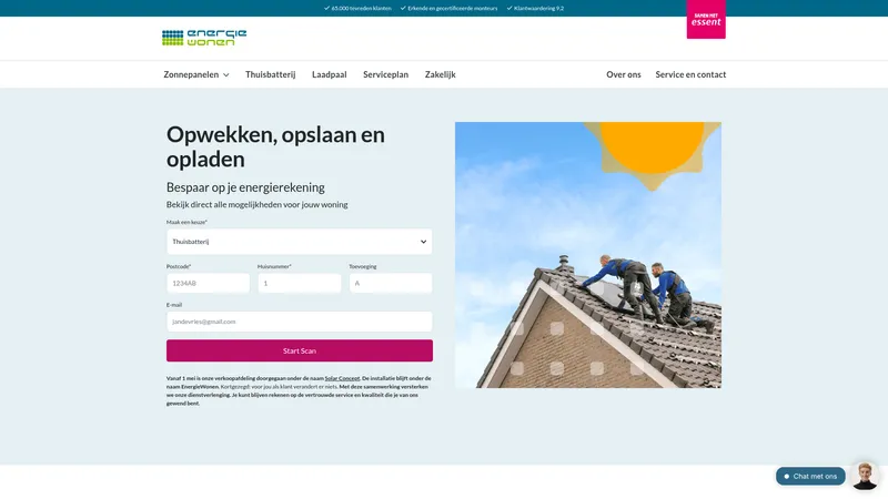 Website van EnergieWonen