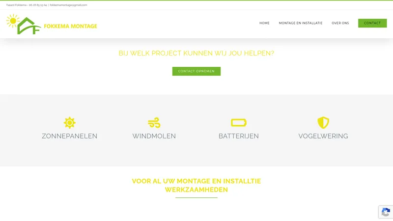 Website van Fokkema Montage
