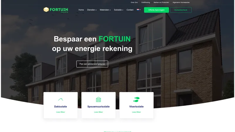 Website van Fortuin Isolatie