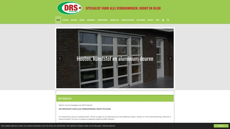 Website van Ga gasloos met DRS Projecten