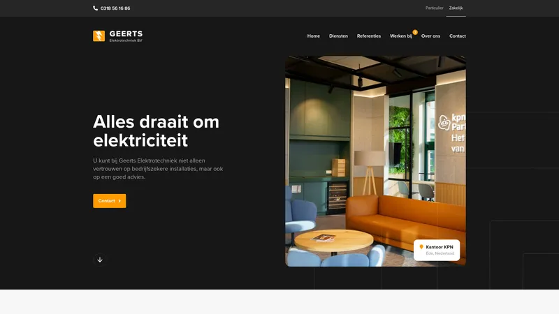 Website van Geerts Elektrotechniek