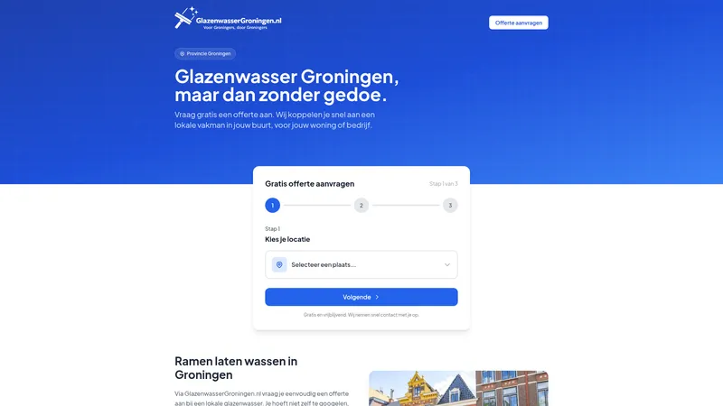 Website van GlazenwasserGroningen
