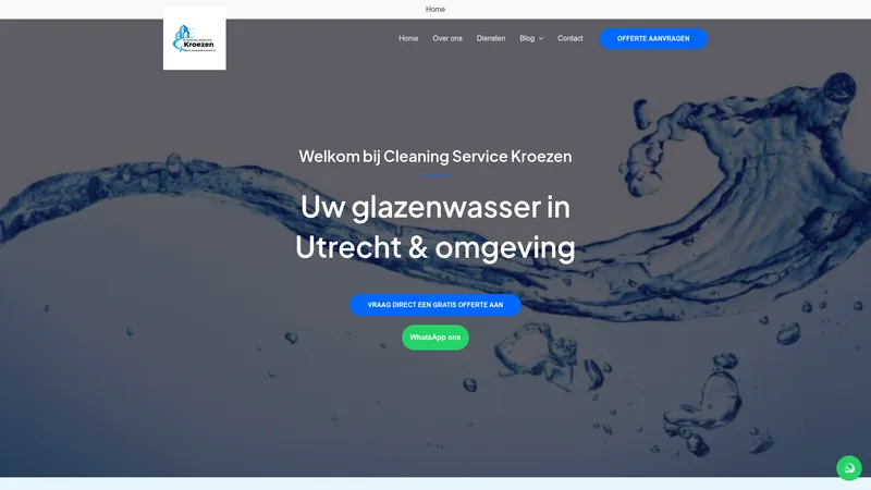 Website van Glazenwasserij & Schoonmaakbedrijf Utrecht