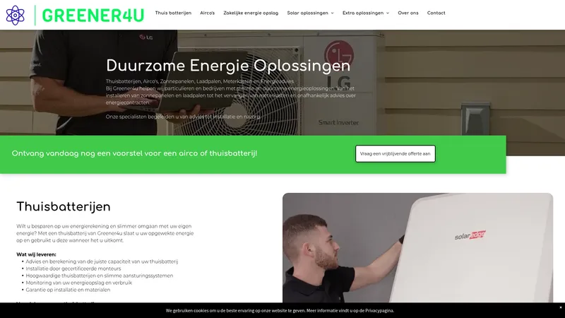 Website van Greener4U B.V