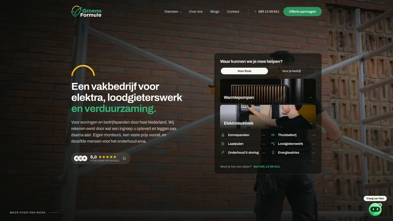 Website van Groene Formule