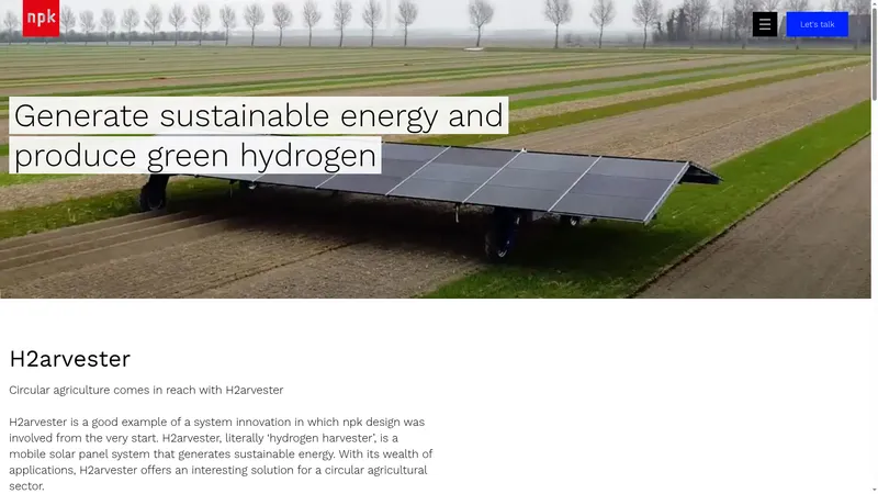 Website van H2ARVESTER