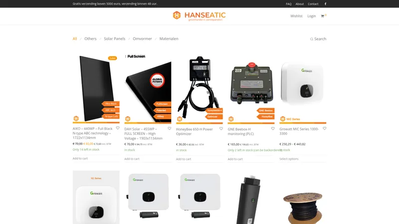Website van Hanseatic