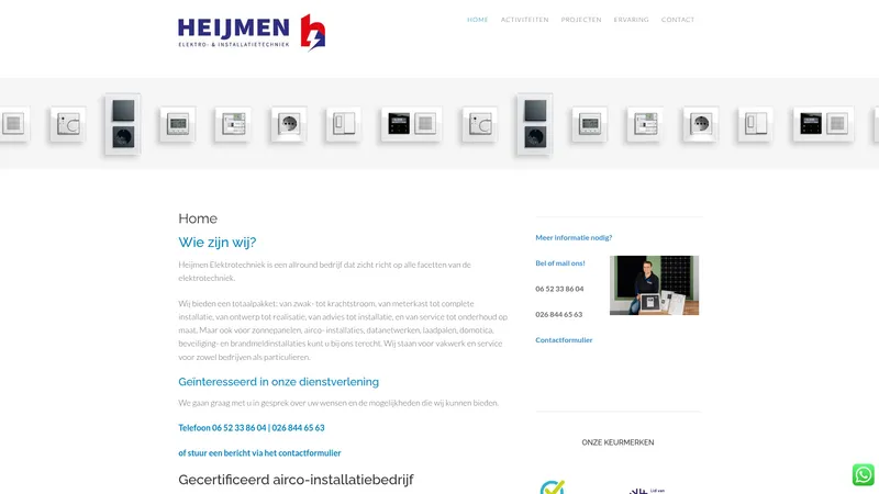Website van Heijmen Elektrotechniek