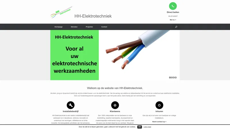 Website van HH-Elektrotechniek