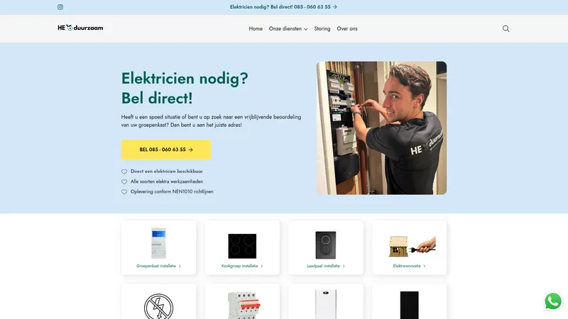 Website van Holland Electric Duurzaam