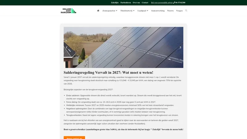 Website van Holland Gaat Duurzaam