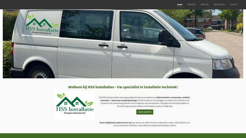 Website van HSS Installatie
