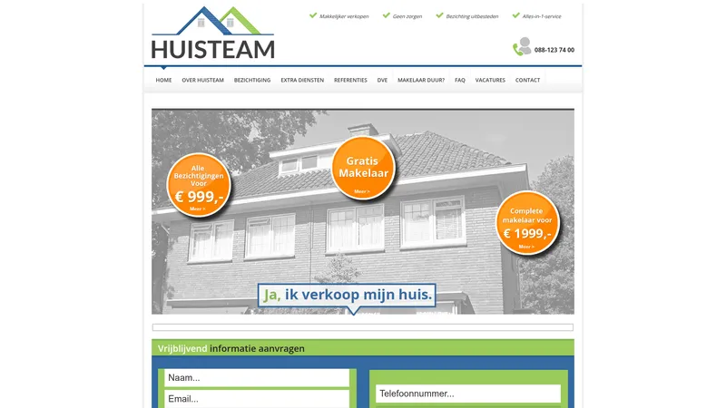 Website van HuisTeam