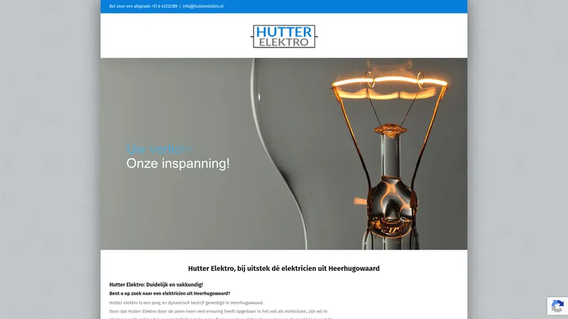 Website van Hutter Elektro