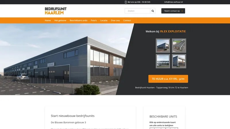 Website van IN.EX Exploitatie