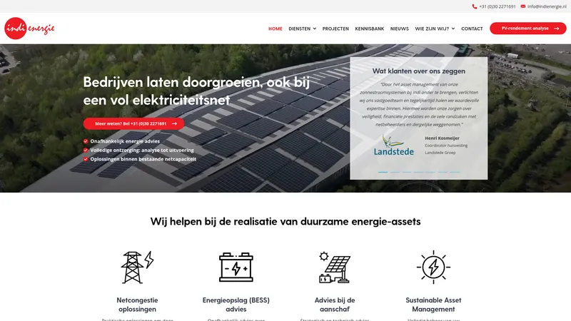 Website van Indi Energie