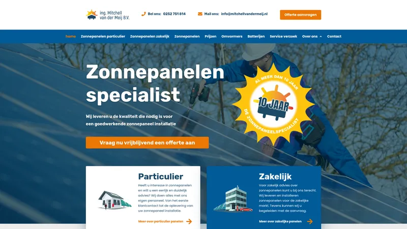 Website van ing Mitchell van der meij BV