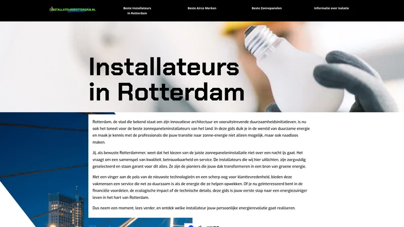Website van Installateurs Rotterdam
