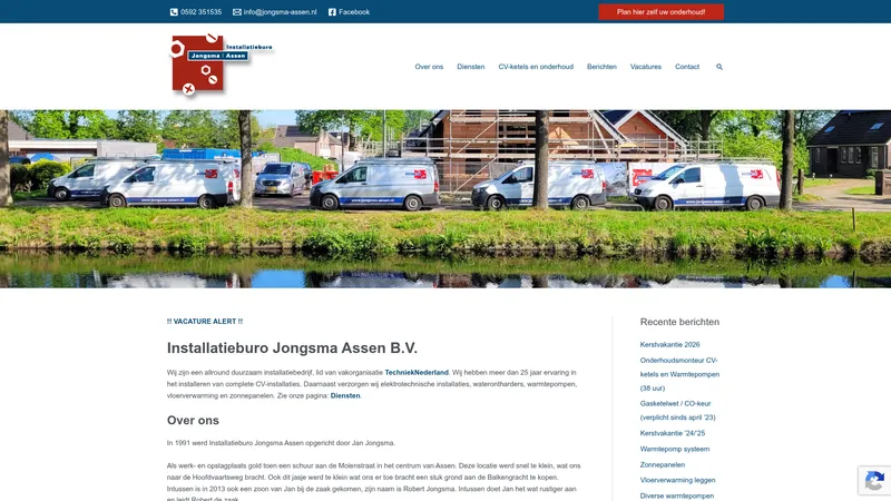 Website van Installatieburo Jongsma
