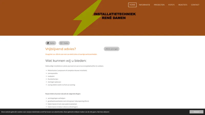 Website van Installatietechniek René Damen